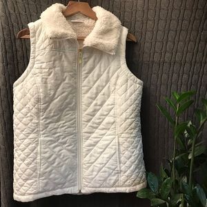 Denim & Company Faux Fur Lined Vest - Size S